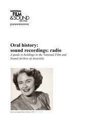 Oral history: sound recordings: radio - National Film and Sound ...