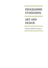 PROGRAMME STANDARDS: ART AND DESIGN - MQA