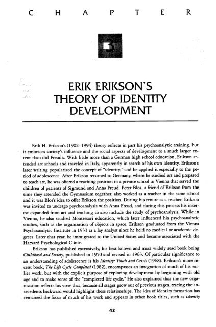 eriksons theory of identity vs identity confusion