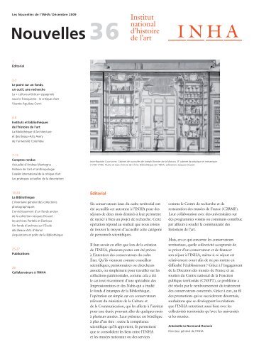 Nouvelles de l'INHA / n° 36 / décembre 2009 - Institut National d ...