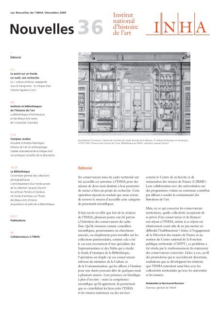 Nouvelles de l'INHA / n° 36 / décembre 2009 - Institut National d ...