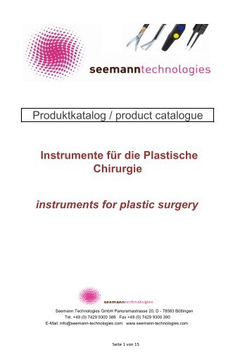 Instrumente für die Plastische Chirurgie instruments for plastic surgery