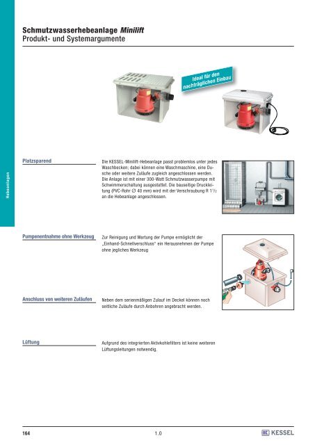 Schmutzwasserhebeanlage Minilift - Kessel