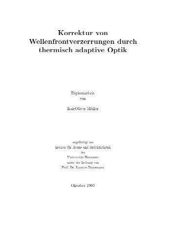 Korrektur von Wellenfrontverzerrungen durch thermisch adaptive Optik