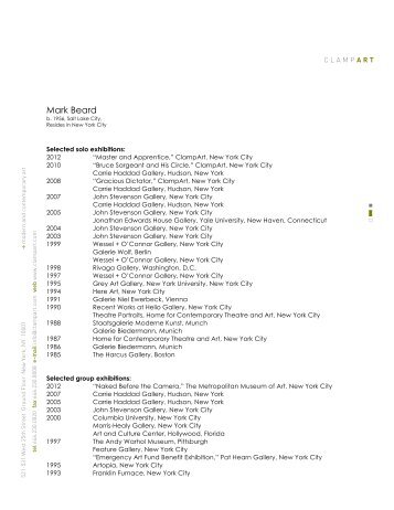 Mark Beard Resume - ClampArt