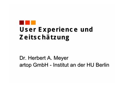 User Experience und Zeitschätzung - ekphorie.de