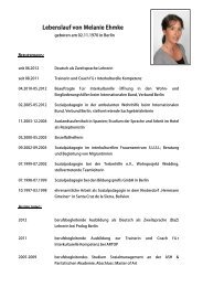 Lebenslauf von Melanie Ehmke - Trainer.de