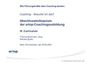Abschlusskolloquium der artop-Coachingausbildung - Institut an der ...