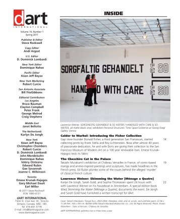 d24 Table of Contents - dart international magazine