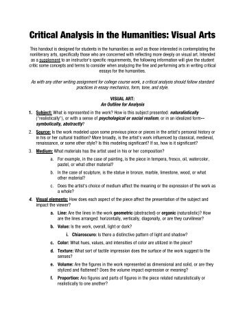 Critical Analysis Visual Art CSSC TipSheet ... - Valencia College