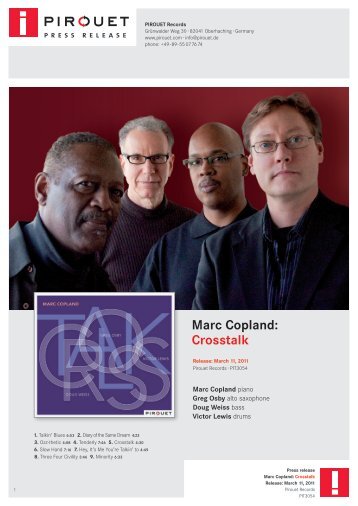 MARC COPLAND – CROSSTALK - Pirouet Records