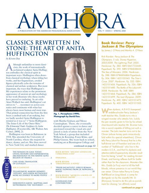 classics rewritten in stone: the art of anita huffington - American ...