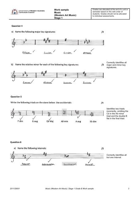 Work sample Music (Western Art Music) Stage 1 Work sample ...