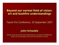 Beyond our normal field of vision: art and bushfire understandings