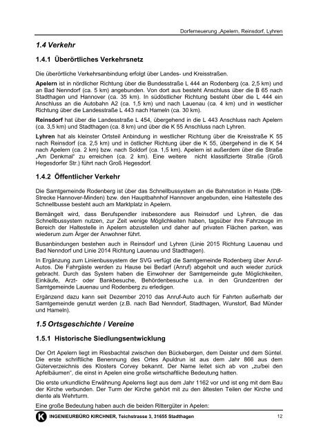 Gemeinde Apelern - Samtgemeinde Rodenberg