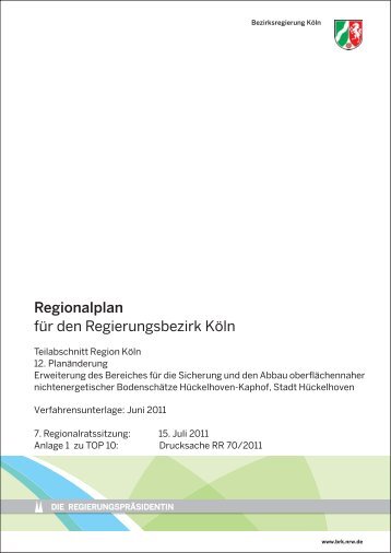 Tagesordnungspunkt 10-1 - Bezirksregierung Köln