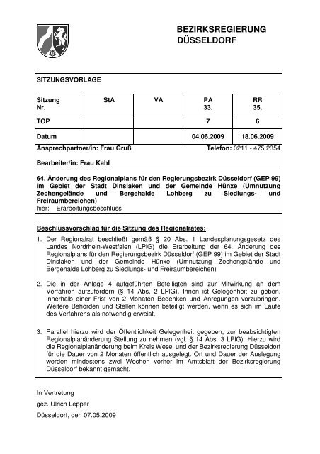 (GEP 99) Kapitel 1.3 - Bezirksregierung Düsseldorf