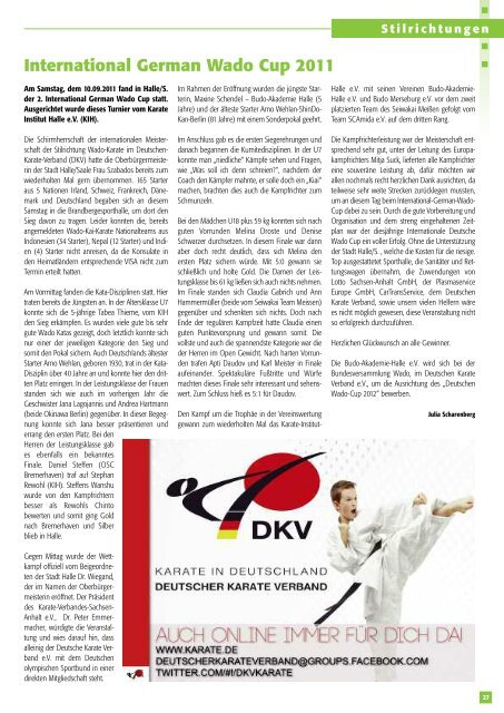 DKV-Magazin Nr. 6 - Chronik des Karate