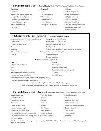 Shahala School Supply List - Evergreen Public Schools