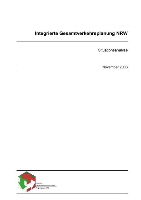 Integrierte Gesamtverkehrsplanung NRW - IGVP NRW