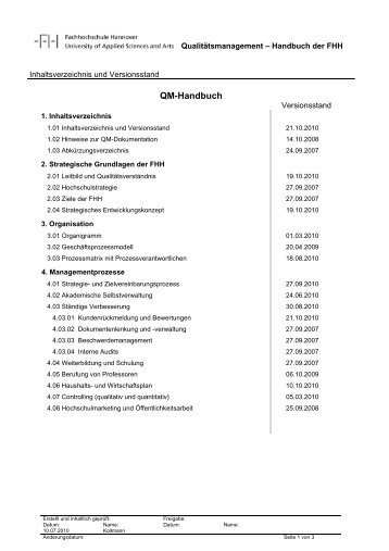 QM-Handbuch - Hochschule Hannover