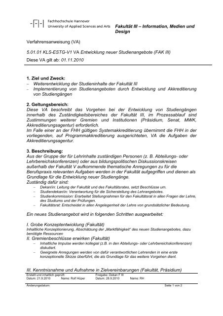 QM-Handbuch - Hochschule Hannover