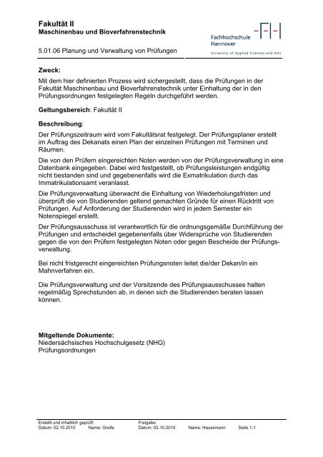 QM-Handbuch - Hochschule Hannover