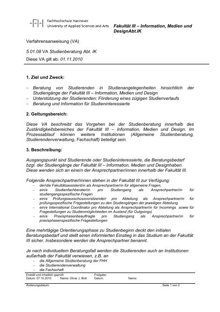 QM-Handbuch - Hochschule Hannover