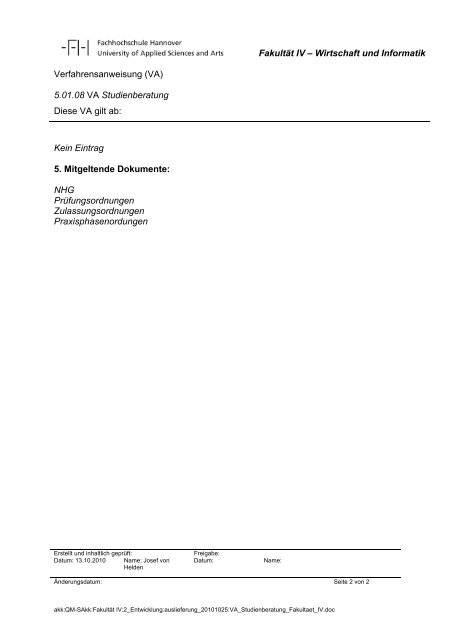 QM-Handbuch - Hochschule Hannover