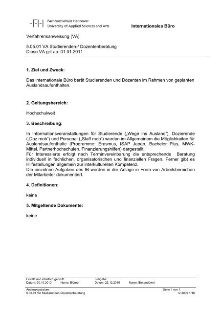 QM-Handbuch - Hochschule Hannover