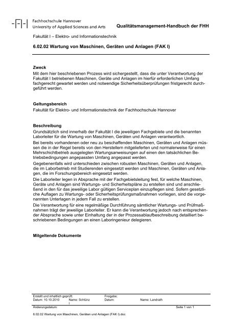 QM-Handbuch - Hochschule Hannover