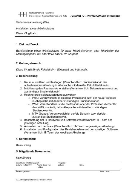 QM-Handbuch - Hochschule Hannover