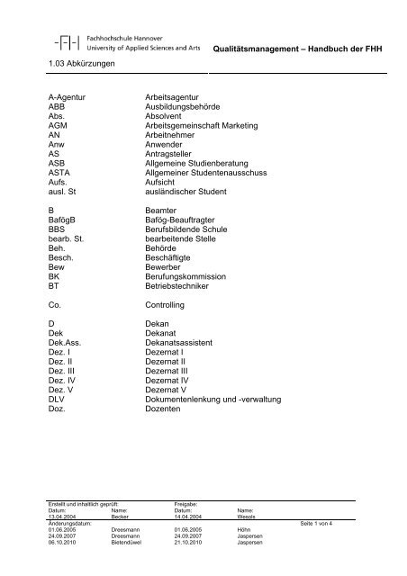 QM-Handbuch - Hochschule Hannover