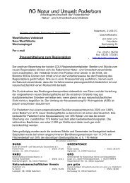 Pressemitteilung - pro grün eV Paderborn