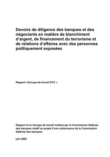 Devoirs de diligence des banques et des négociants en matière de ...