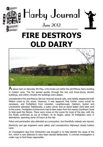 FIRE DESTROYS OLD DAIRY - The Harby Website