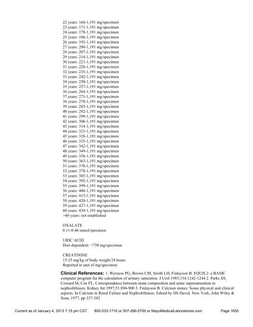 Sorted By Test Name - Mayo Medical Laboratories