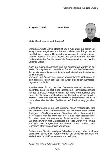 Mai 2005 - Gemeinde Gaaden