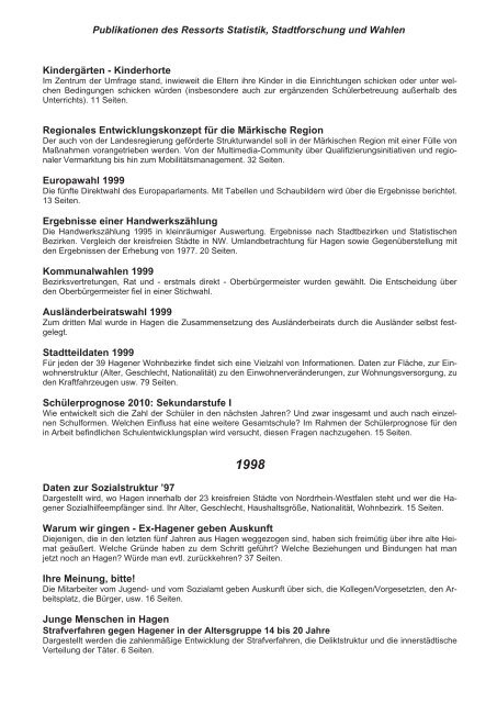 Statistisches Jahrbuch 2012 - Hagen