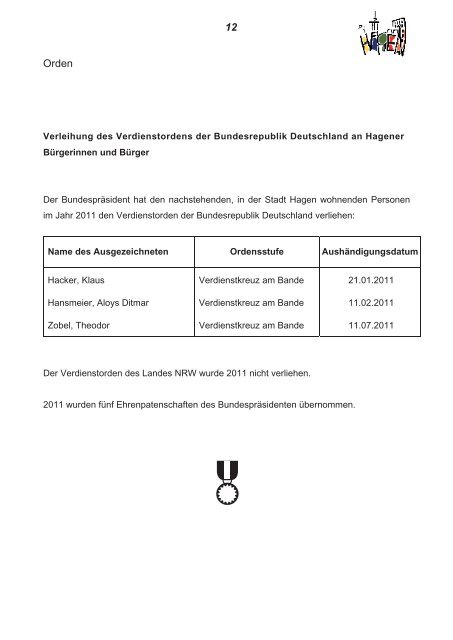 Statistisches Jahrbuch 2012 - Hagen