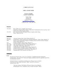 CURRICULUM VITAE SHEILA MARIE FISHER ... - Trinity College