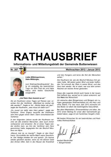 RATHAUSBRIEF Informations- und Mitteilungsblatt der Gemeinde ...