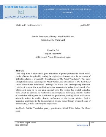 AWEJ Vol.3 No.1 March 2012 pp - Arab World English Journal