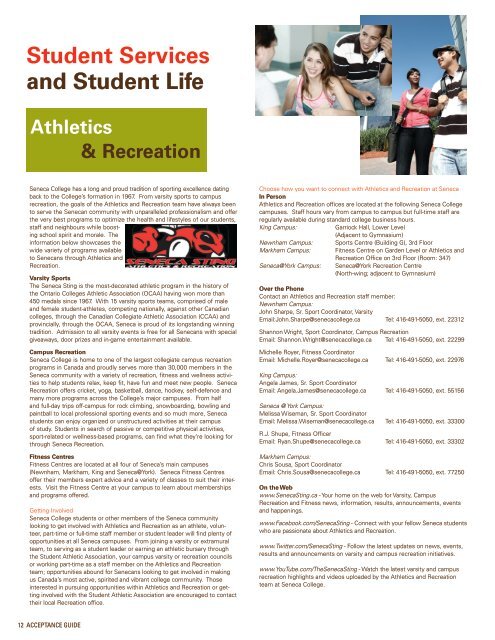 ADMISSIONS ACCEPTANCE GUIDE 2012/2013 - Seneca College