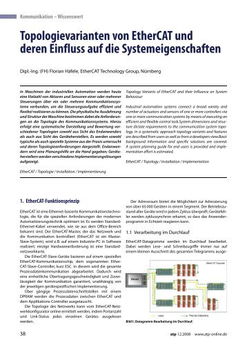 Topologievarianten von EtherCAT und deren Einfluss auf die ...