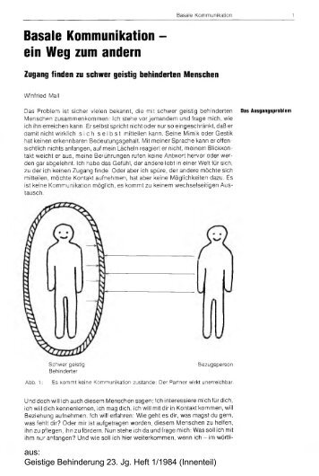 Basale Kommunikation - ein Weg zum andern - Winfried Mall