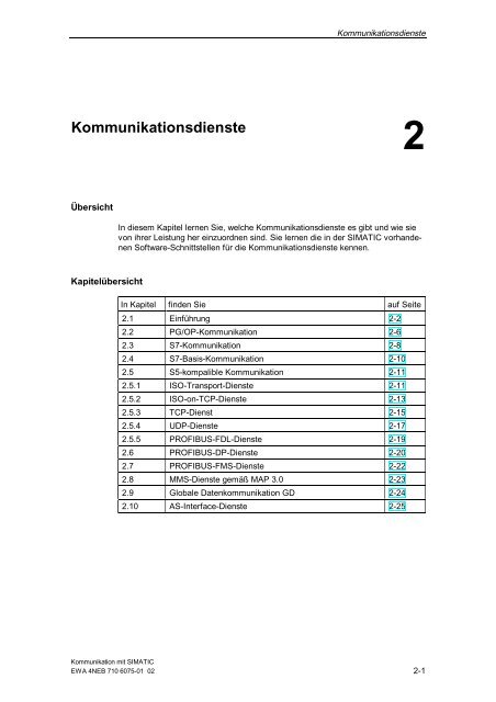 SIMATIC Kommunikation mit SIMATIC - H