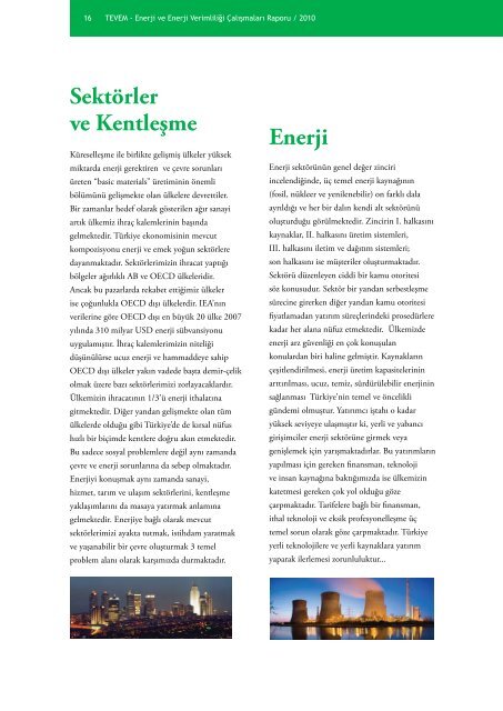Türkiye Enerji ve Enerji Verimliliği Çalışmaları Raporu - ENVER