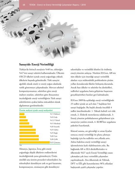 Türkiye Enerji ve Enerji Verimliliği Çalışmaları Raporu - ENVER