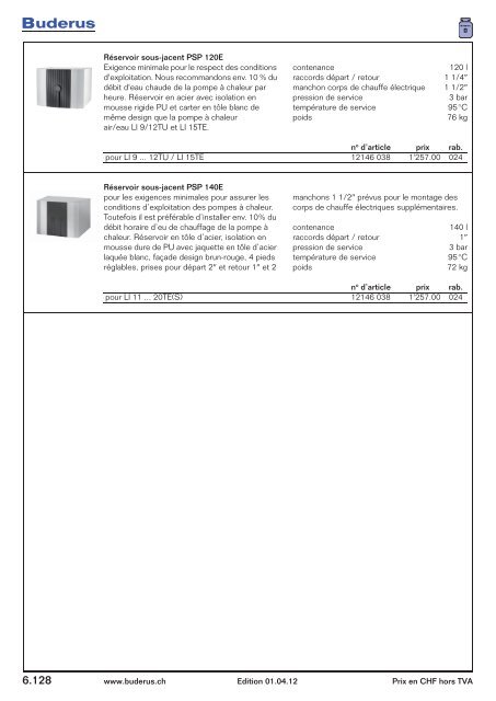 Catalogue distribution de chaleur - Buderus Heiztechnik AG